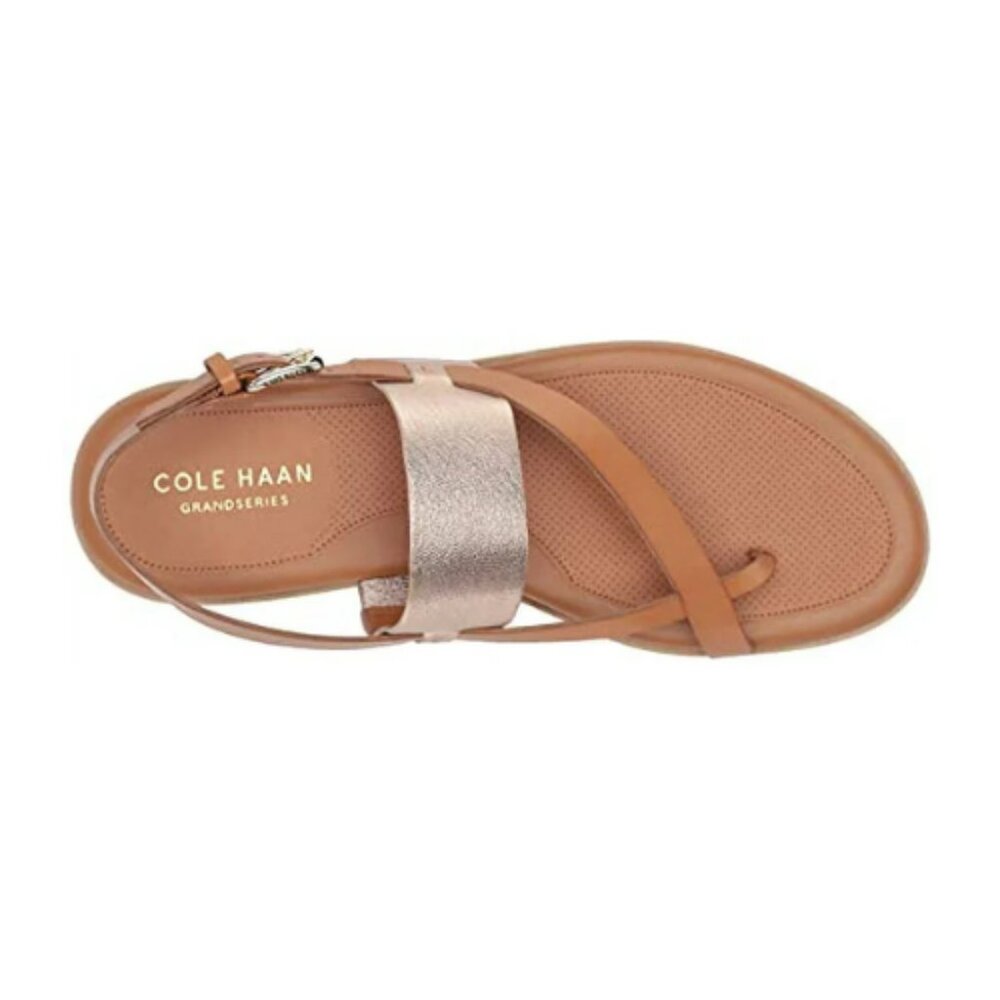 Cole Haan Women Anica Thong Sandals Brown Leather Strappy – Size 8